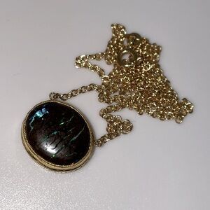 Solid 20K Yellow Gold Boulder Opal Pendant 18K Necklace (not 14K ) Deborah Mars